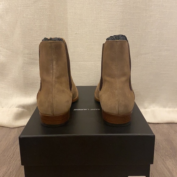 MENS YSL WYATT 30 Chelsea Boots tan/beige size 41 - Picture 3 of 10